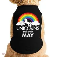 Unicorns Are Born in May Doggie Tank thumb 0