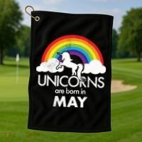 Unicorns Are Born in May Golf Towel thumb 1
