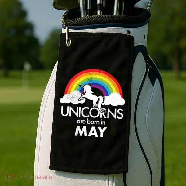 Unicorns Are Born in May Golf Towel