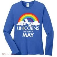 Unicorns Are Born in May Women's Long Sleeve Shirt thumb 0
