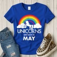 Unicorns Are Born in May Women's T-Shirt thumb 3