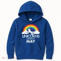 Unicorns Are Born in May Kids Hoodie thumb 0