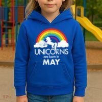 Unicorns Are Born in May Kids Hoodie thumb 3