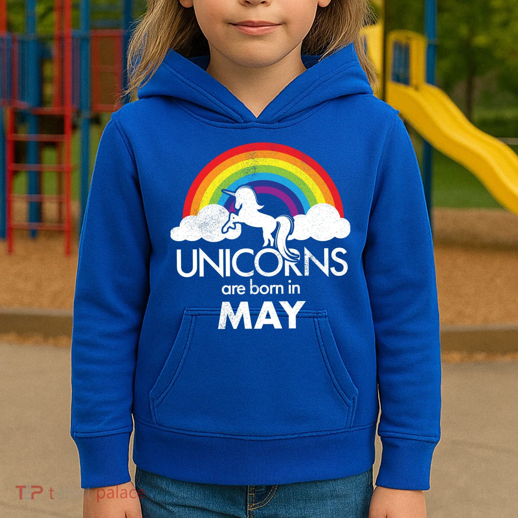 Unicorns Are Born in May Kids Hoodie