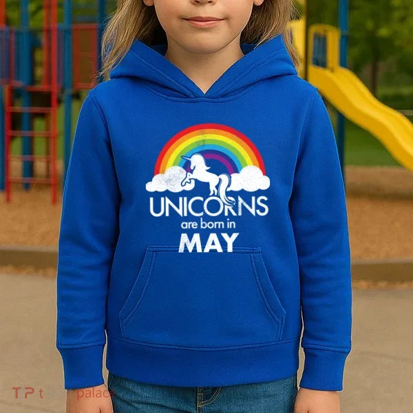 Unicorns Are Born in May Kids Hoodie