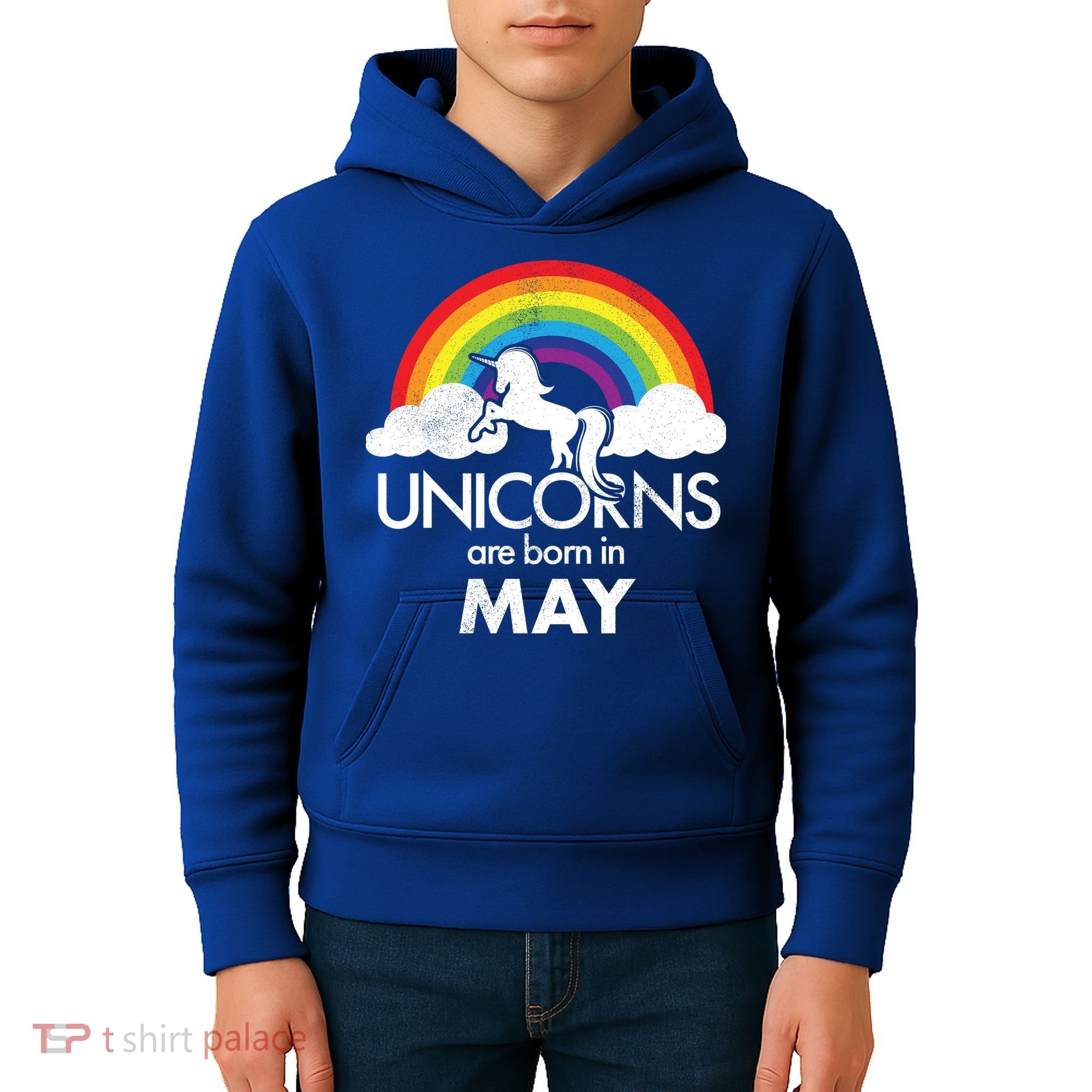 Unicorns Are Born in May Kids Hoodie