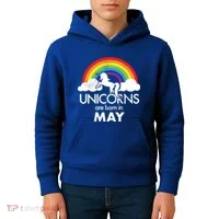 Unicorns Are Born in May Kids Hoodie thumb 4