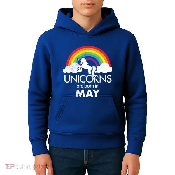 Unicorns Are Born in May Kids Hoodie