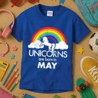 Unicorns Are Born in May Kids T-Shirt thumb 3