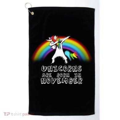 Unicorns Are Born In November Golf Towel