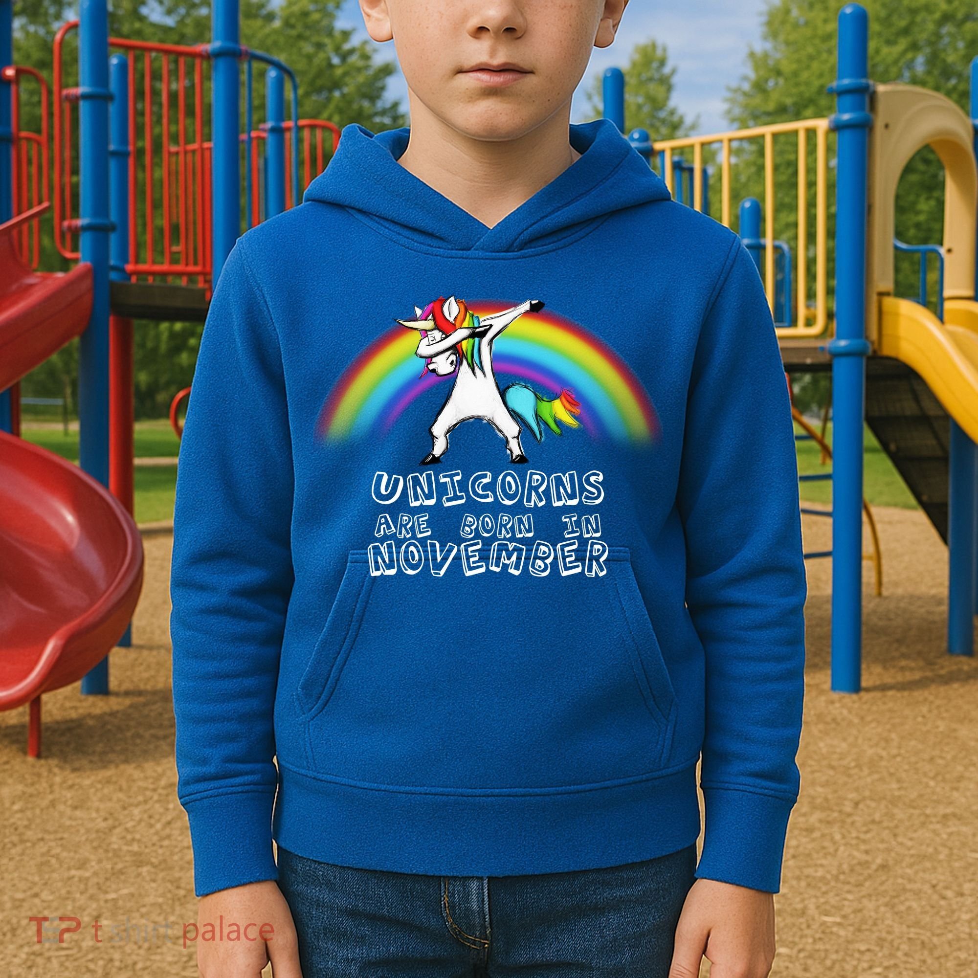 Unicorns Are Born In November Kids Hoodie