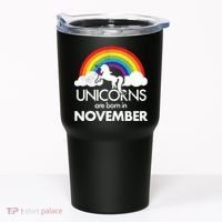 Unicorns Are Born In November Rainbow Retro Tumbler thumb 0