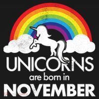 Unicorns Are Born In November Rainbow Retro Ornament thumb 1
