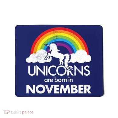 Unicorns Are Born In November Rainbow Retro Mousepad