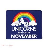 Unicorns Are Born In November Rainbow Retro Mousepad thumb 0