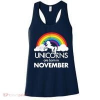 Unicorns Are Born In November Rainbow Retro Women's Tank Top thumb 0