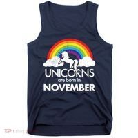 Unicorns Are Born In November Rainbow Retro Tank Top thumb 0