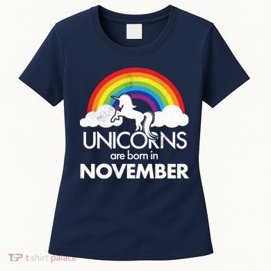 Unicorns Are Born In November Rainbow Retro Women's T-Shirt