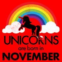 Unicorns Are Born In November Rainbow Retro Santa Hat thumb 1