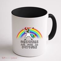Unicorns Are Born In October Birthday Coffee Mug thumb 1