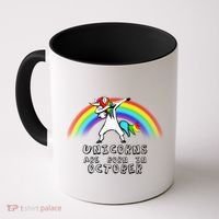 Unicorns Are Born In October Birthday Coffee Mug thumb 0