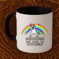 Unicorns Are Born In October Birthday Coffee Mug thumb 2