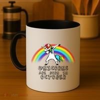 Unicorns Are Born In October Birthday Coffee Mug thumb 4