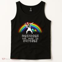 Unicorns Are Born In October Birthday Tank Top thumb 2