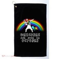 Unicorns Are Born In October Birthday Golf Towel thumb 0