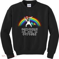 Unicorns Are Born In October Birthday Kids Sweatshirt thumb 0