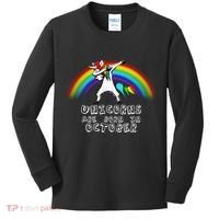 Unicorns Are Born In October Birthday Kids Long Sleeve Shirt thumb 0