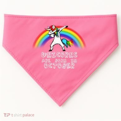 Unicorns Are Born In October Birthday USA-Made Doggie Bandana