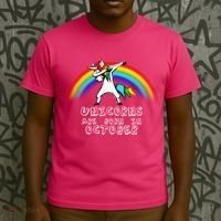 Unicorns Are Born In October Birthday T-Shirt thumb 3