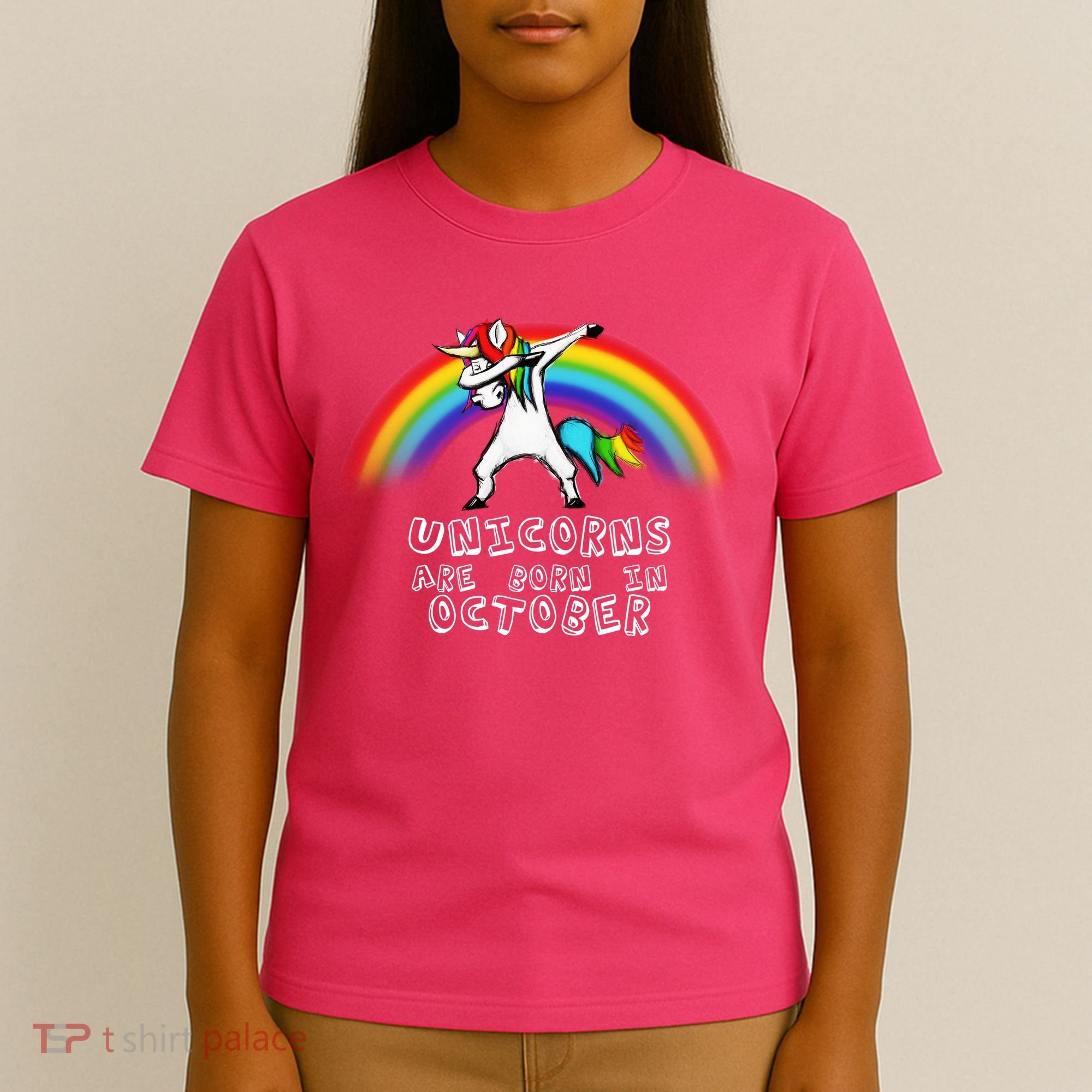 Unicorns Are Born In October Birthday T-Shirt