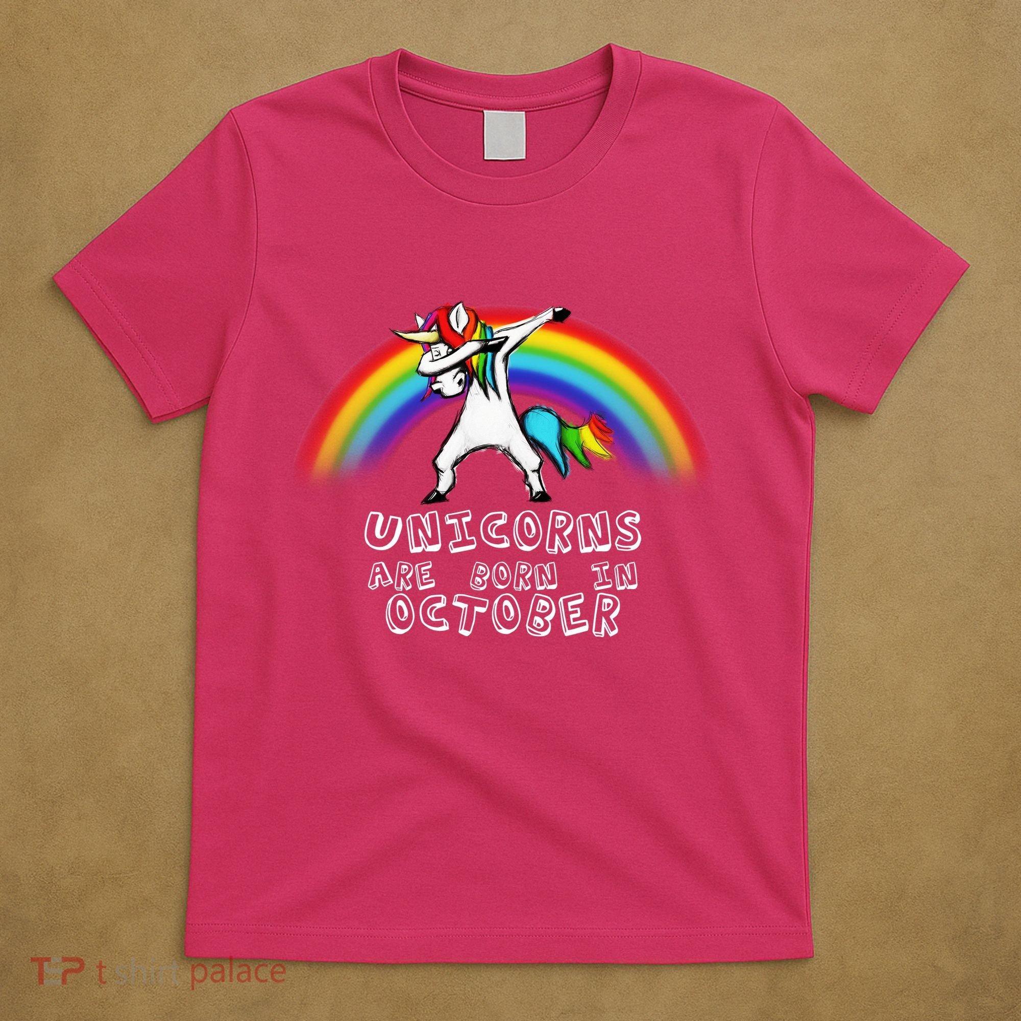 Unicorns Are Born In October Birthday T-Shirt