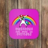 Unicorns Are Born In October Birthday Coaster thumb 0