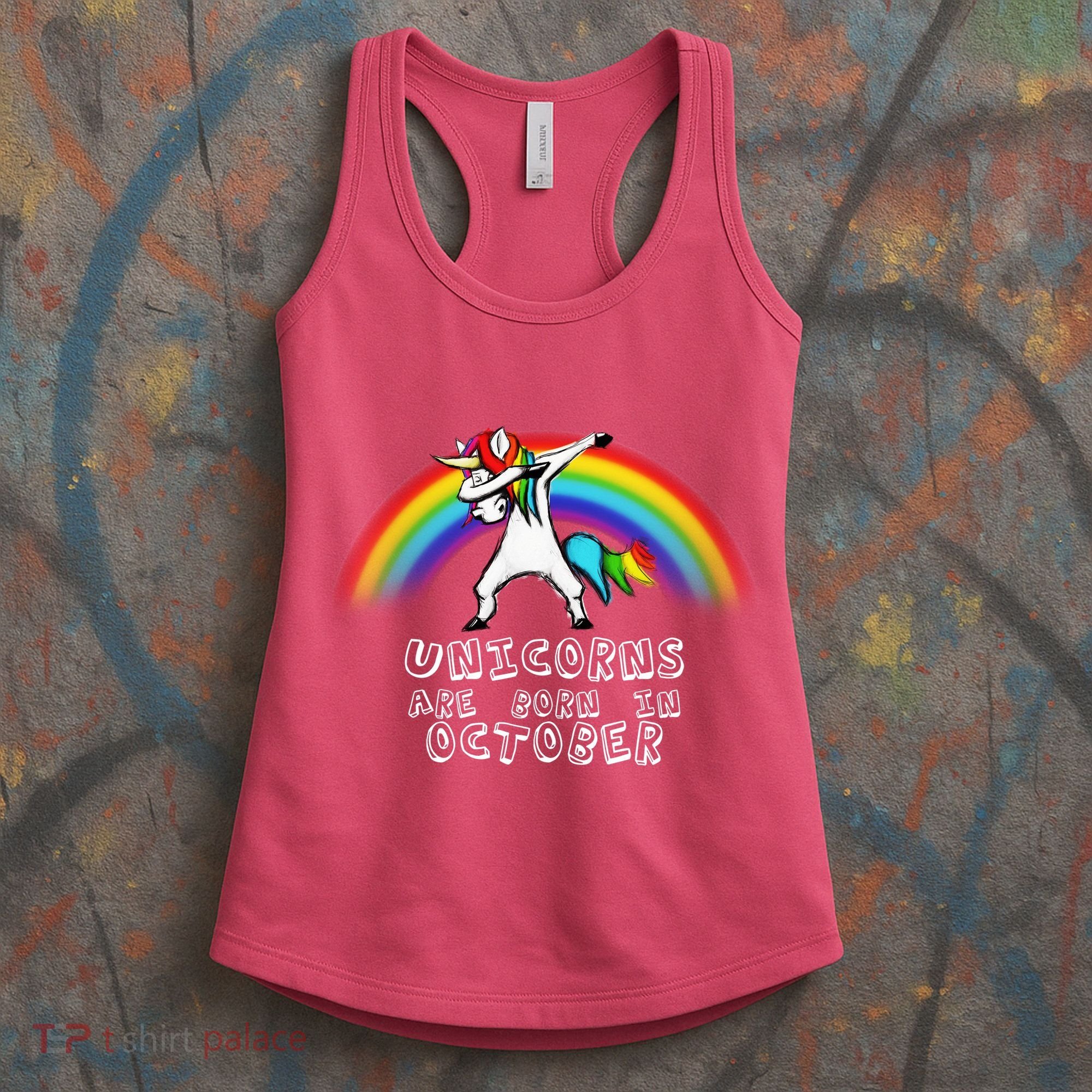 Unicorns Are Born In October Birthday Women's Tank Top