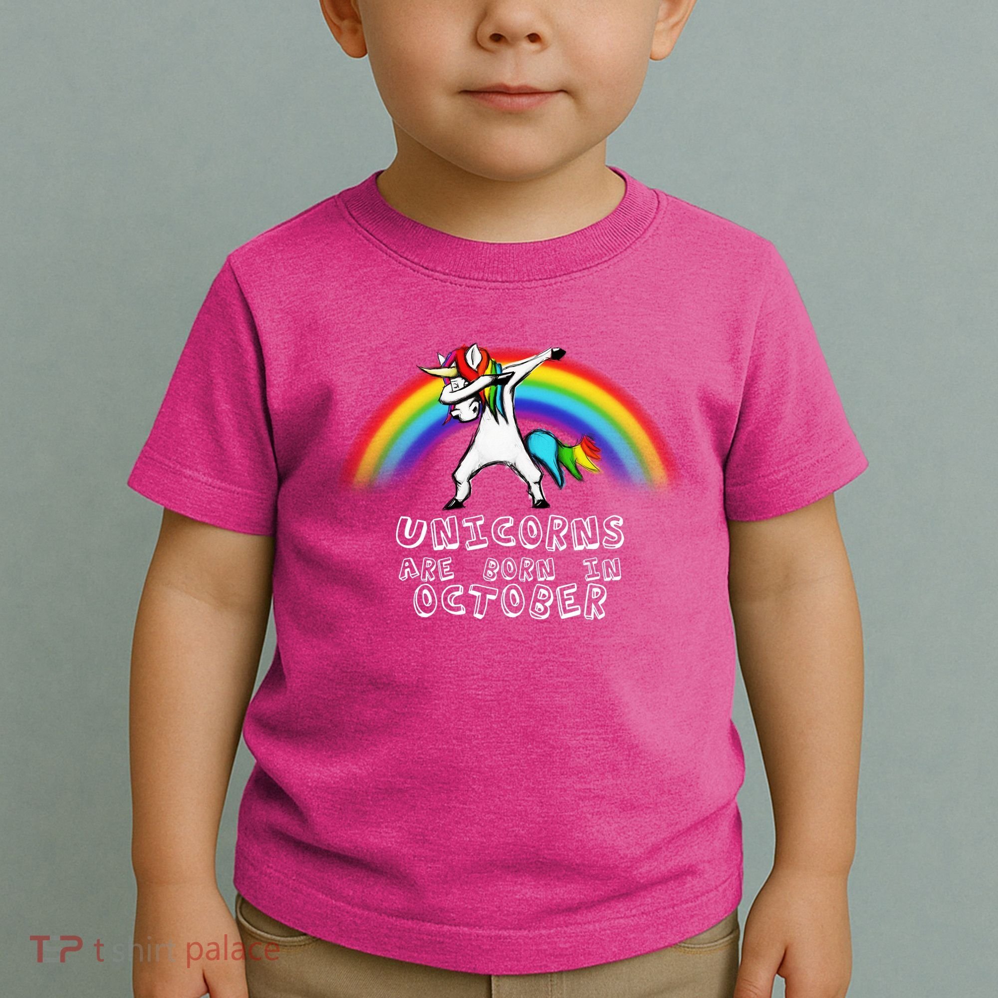 Unicorns Are Born In October Birthday Toddler T-Shirt