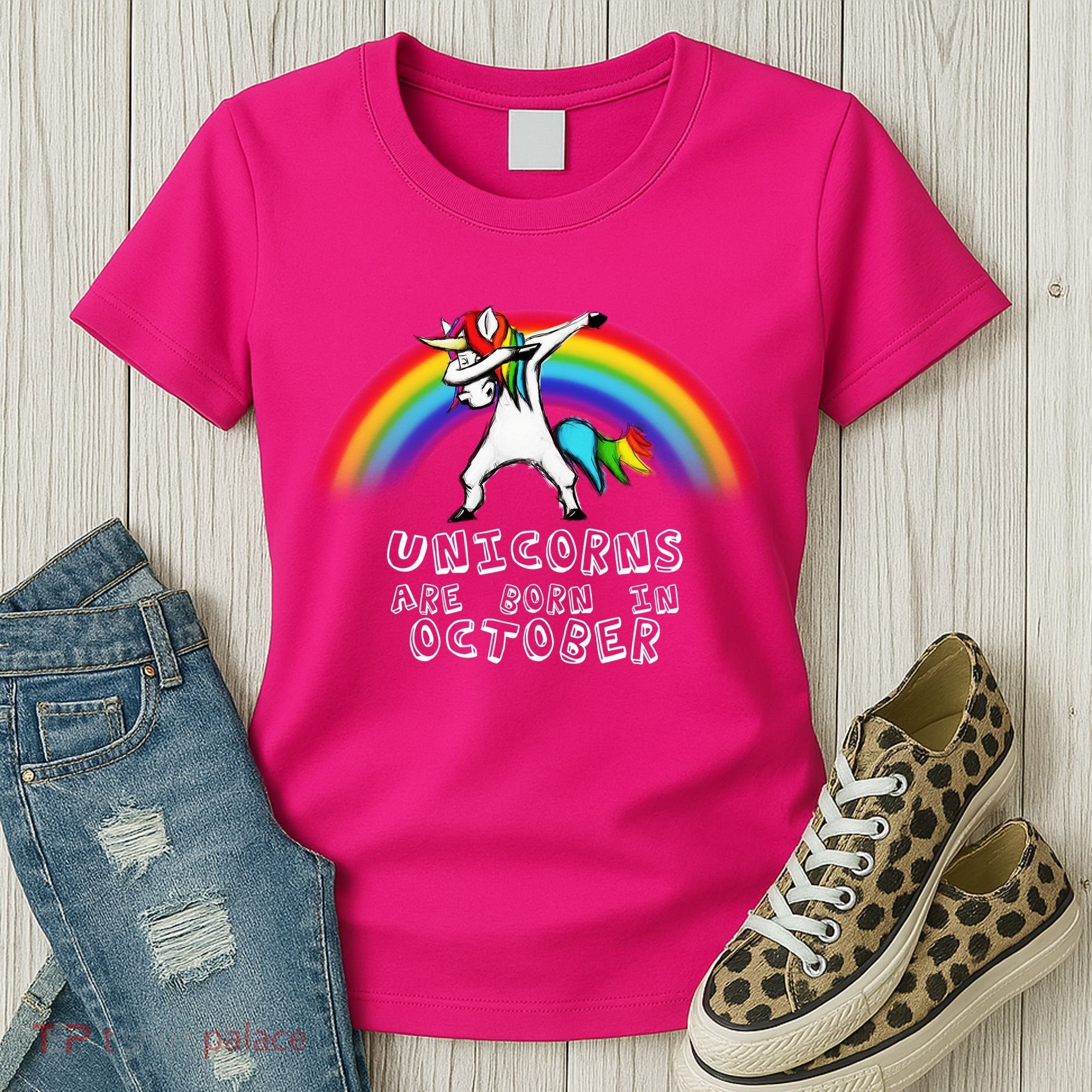 Unicorns Are Born In October Birthday Women's T-Shirt