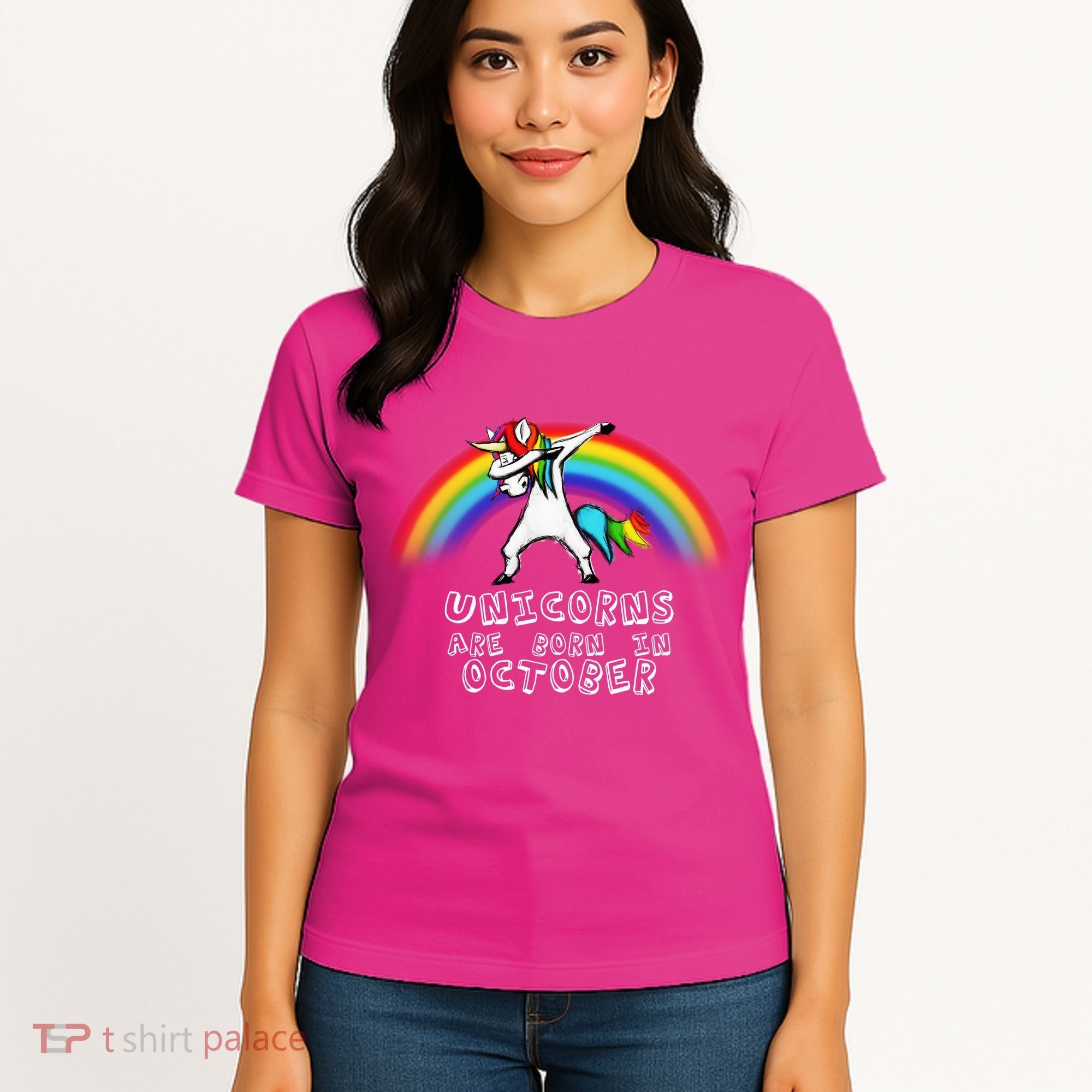Unicorns Are Born In October Birthday Women's T-Shirt