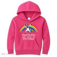 Unicorns Are Born In October Birthday Kids Hoodie thumb 0