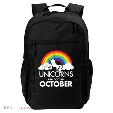 Unicorns Are Born In October Rainbow Retro Backpack