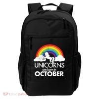 Unicorns Are Born In October Rainbow Retro Backpack thumb 0