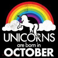 Unicorns Are Born In October Rainbow Retro Ornament thumb 1