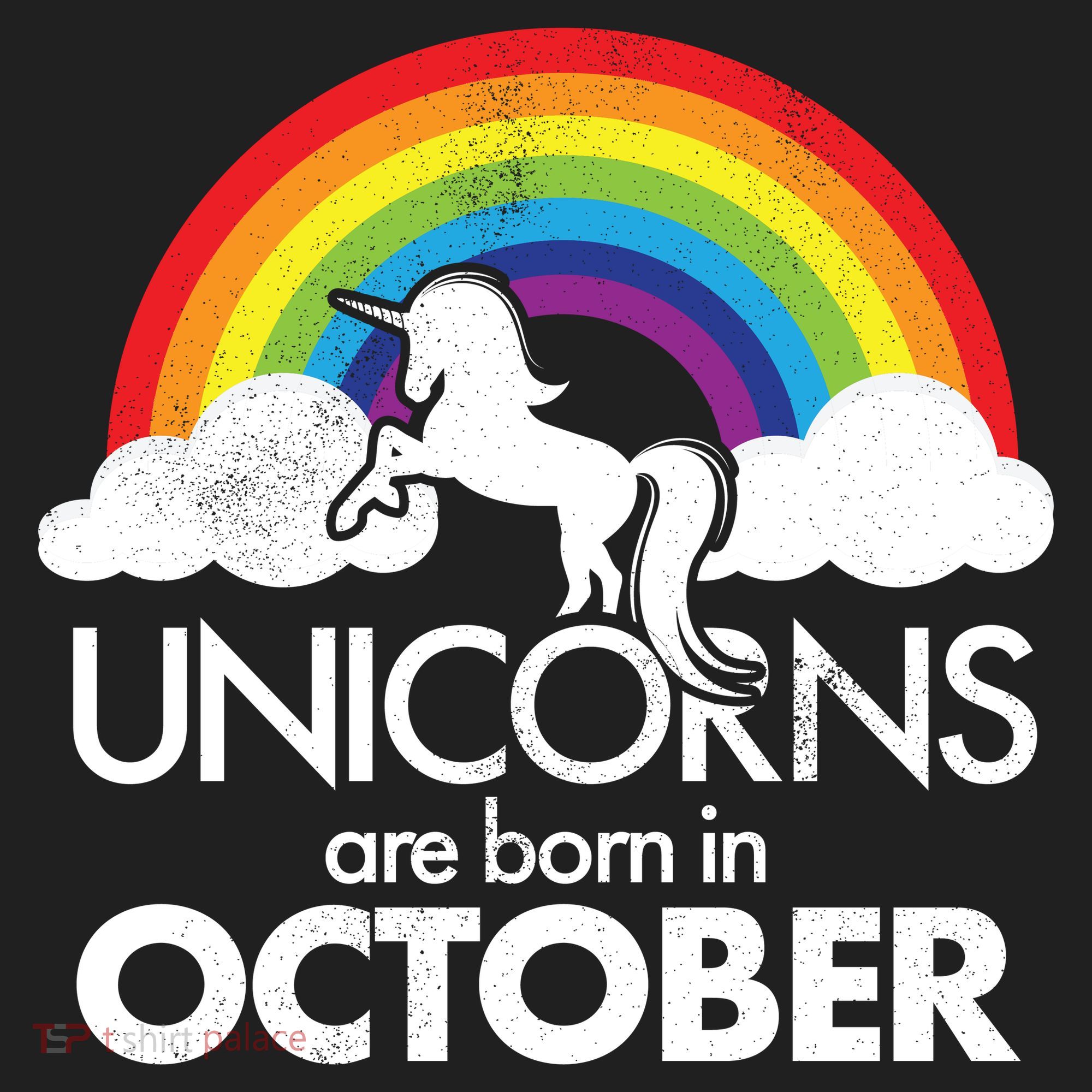 Unicorns Are Born In October Rainbow Retro Hat