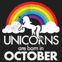 Unicorns Are Born In October Rainbow Retro Golf Towel thumb 3