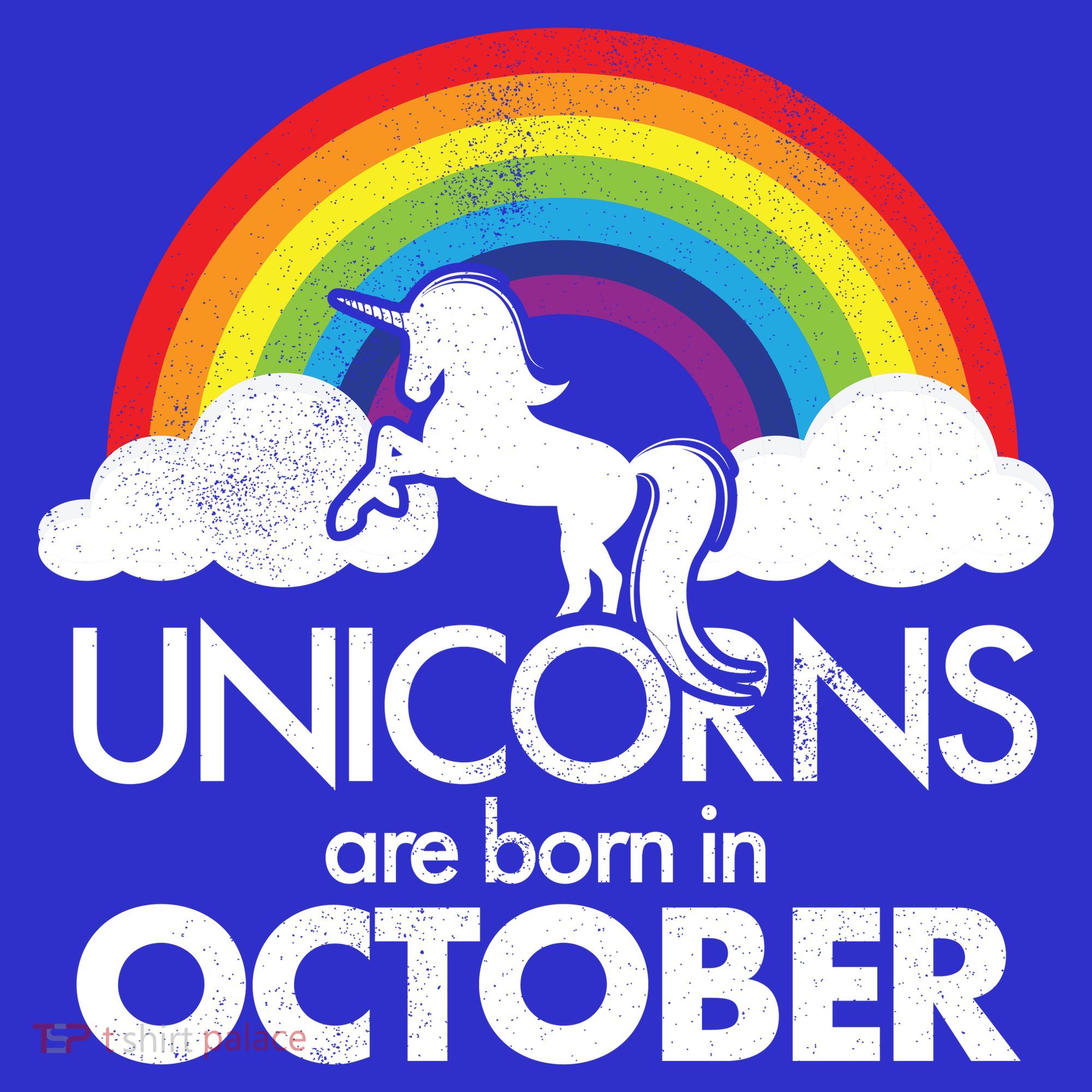 Unicorns Are Born In October Rainbow Retro Button