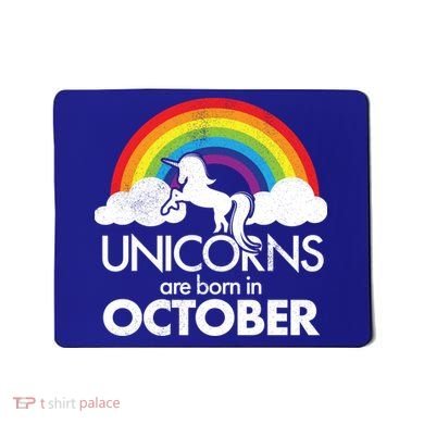 Unicorns Are Born In October Rainbow Retro Mousepad
