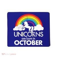 Unicorns Are Born In October Rainbow Retro Mousepad thumb 0