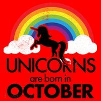 Unicorns Are Born In October Rainbow Retro Santa Hat thumb 1